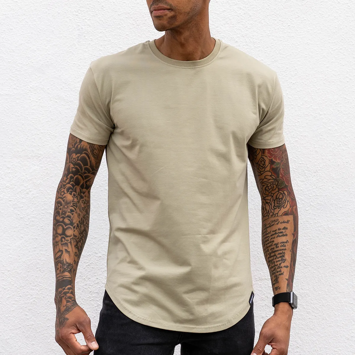021 ESSENTIAL DROP-CUT T-SHIRT - OLIVE GREEN