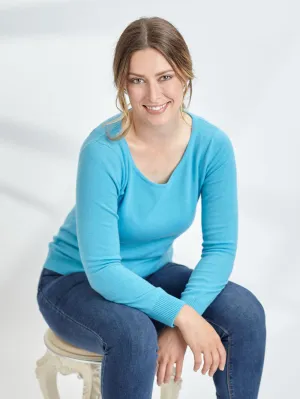 100% Mongolian Cashmere Scoop Neck Sweater