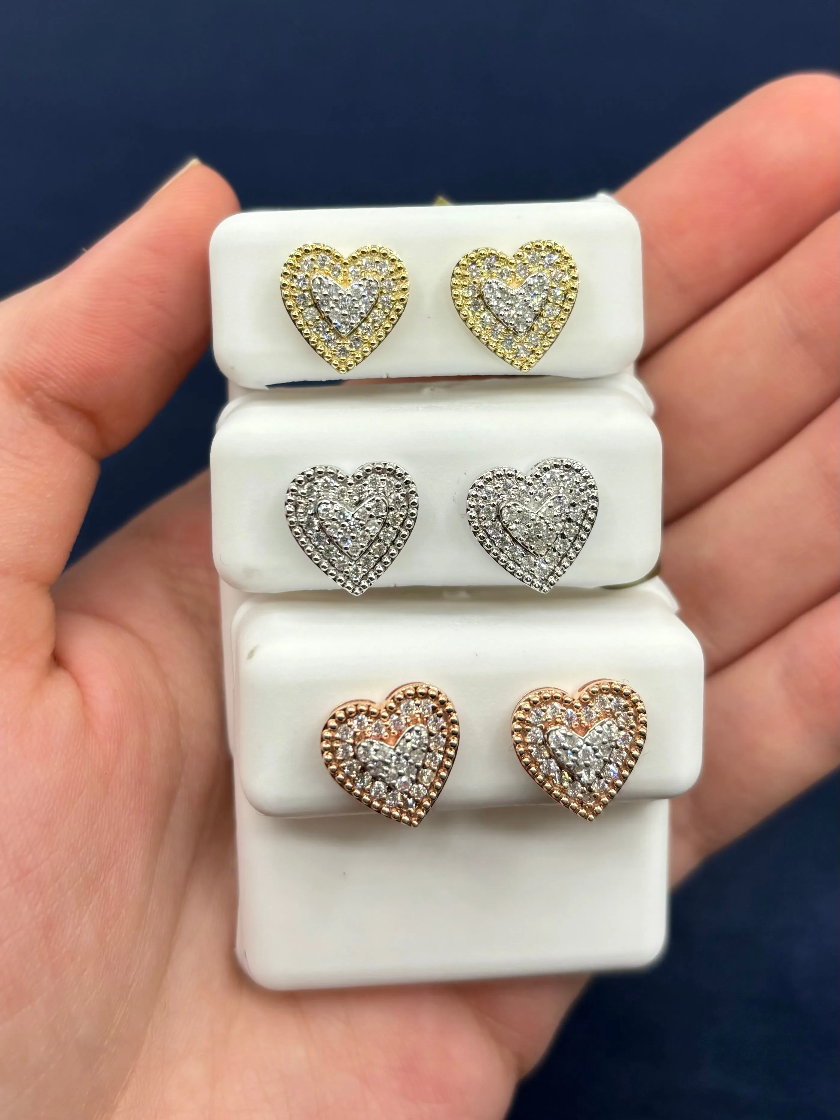 10k Layered Lavish Heart Earrings
