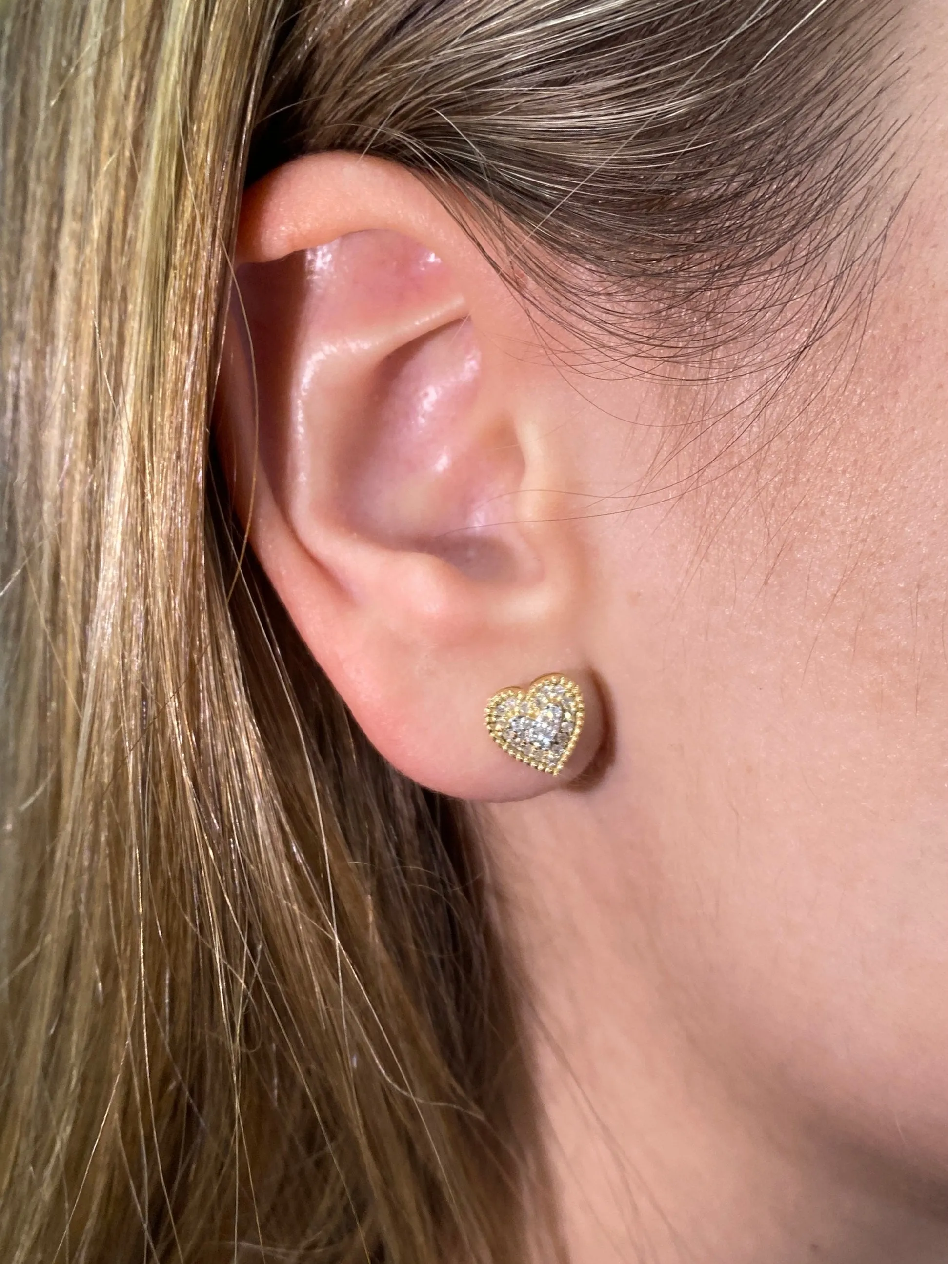 10k Layered Lavish Heart Earrings
