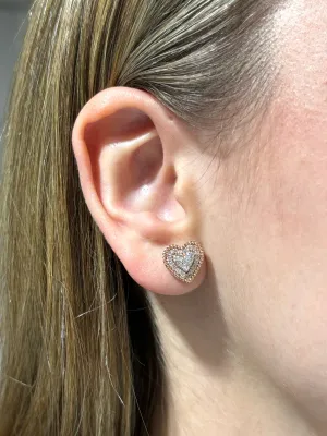 10k Layered Lavish Heart Earrings