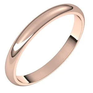 10K Rose 2.5 mm Half Round Band Size 6