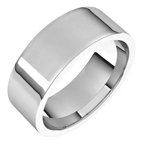 10K White 7 mm Flat Comfort Fit Light Band Size 9.5