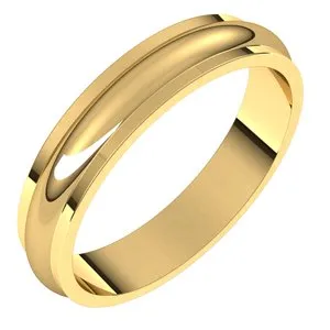 10K Yellow 4 mm Half Round Edge Band Size 10.5