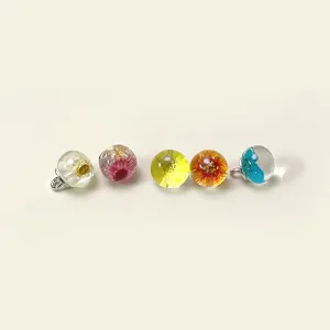 10mm Chinese Palace Style Dried Flower Glass Bead Shank Buttons 50 Pack(10 Mixed Colors)