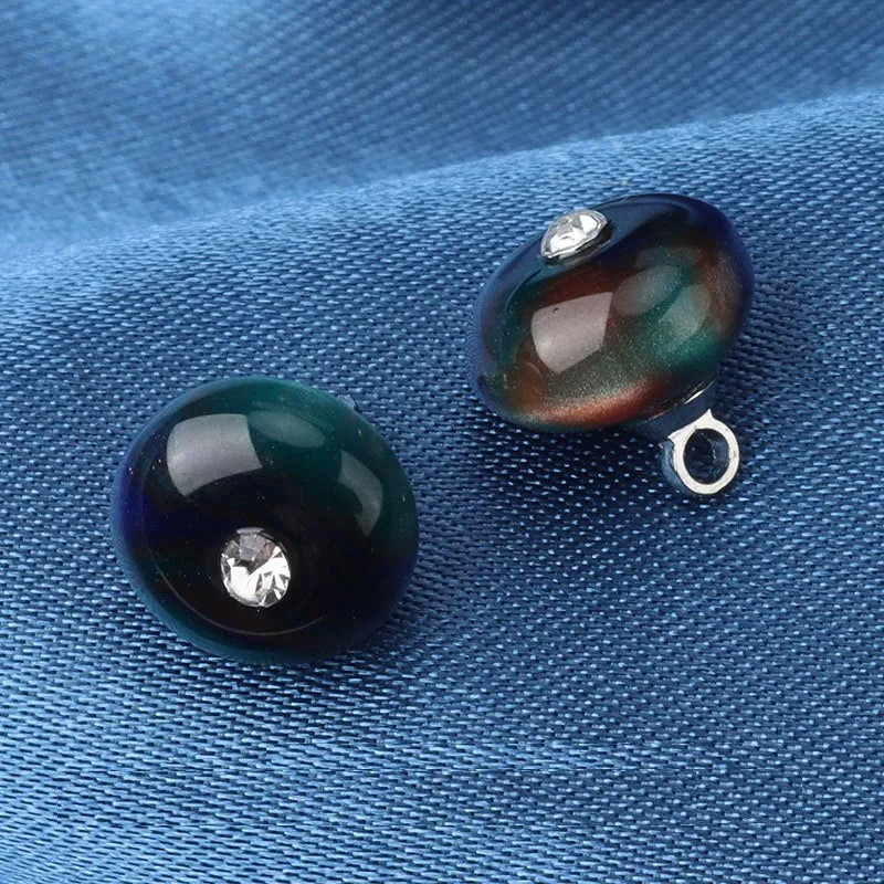 10mm Resin Bead Chinese Style Frog Buttons with Diamond 20pcs