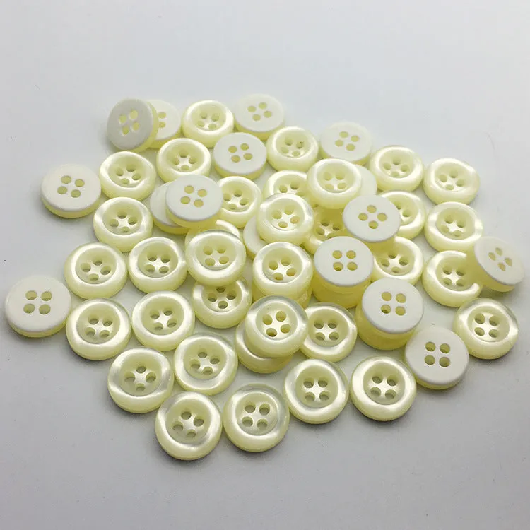 11.5mm Beige Round 4-Hole Buttons for Kids Babies Sweaters 100pcs