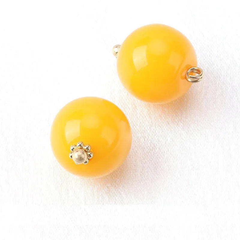 13mm Resin Bead Buttons with Flower Base for Chinese Silk Cheongsam Shirts 12pcs