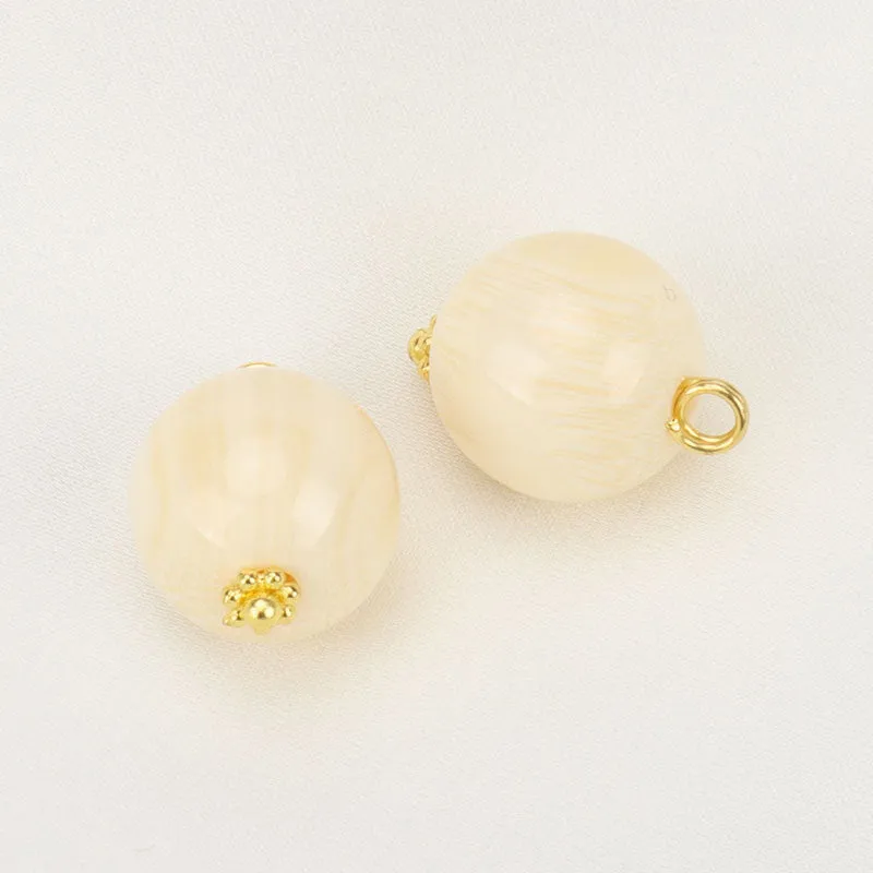 13mm Resin Bead Buttons with Flower Base for Chinese Silk Cheongsam Shirts 12pcs