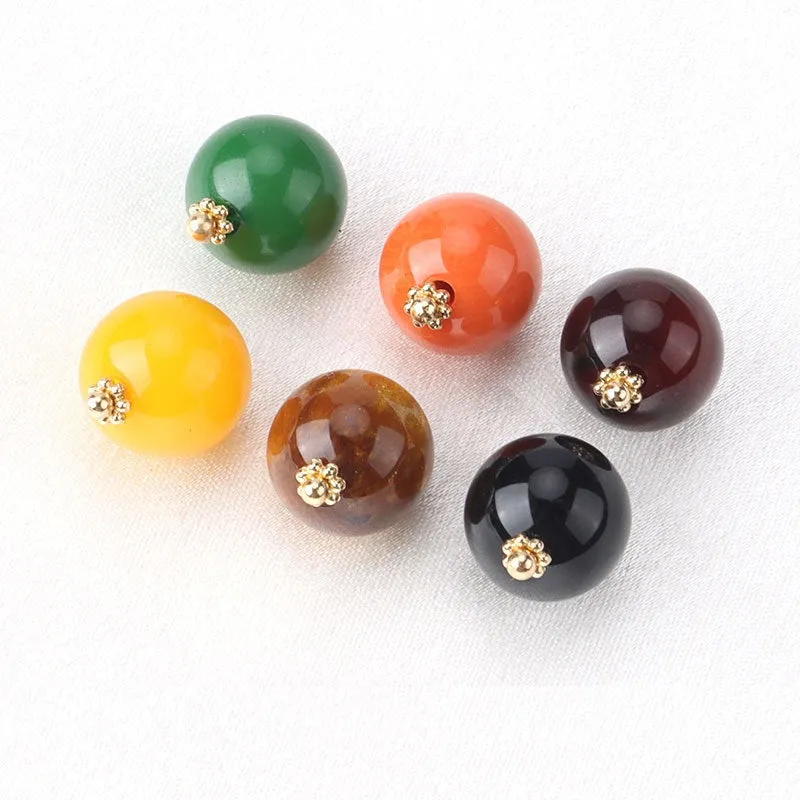 13mm Resin Bead Buttons with Flower Base for Chinese Silk Cheongsam Shirts 12pcs