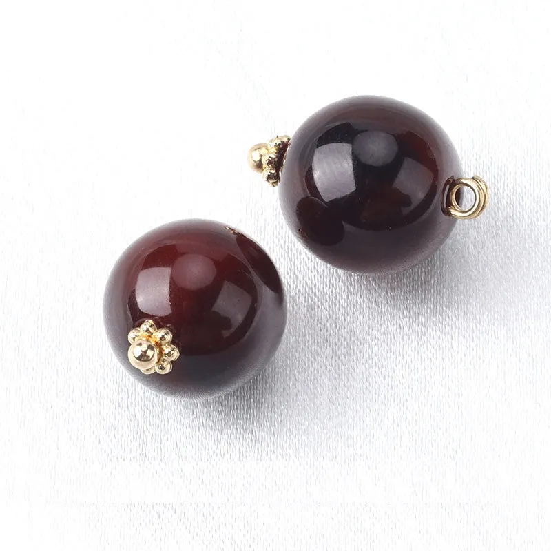 13mm Resin Bead Buttons with Flower Base for Chinese Silk Cheongsam Shirts 12pcs