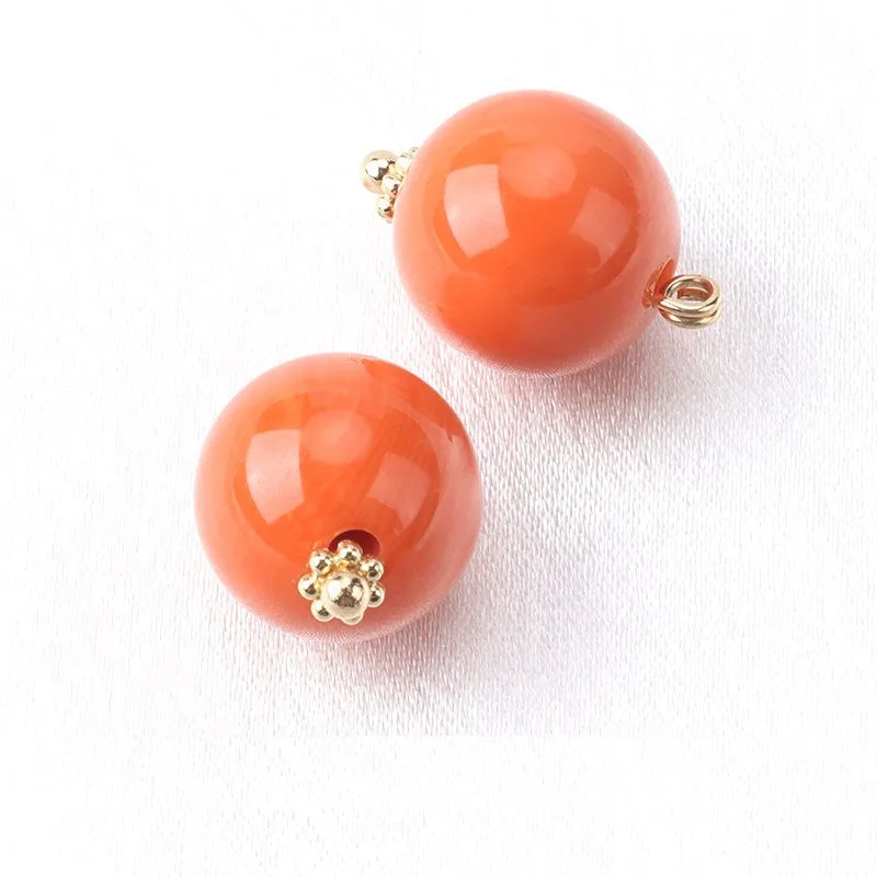 13mm Resin Bead Buttons with Flower Base for Chinese Silk Cheongsam Shirts 12pcs