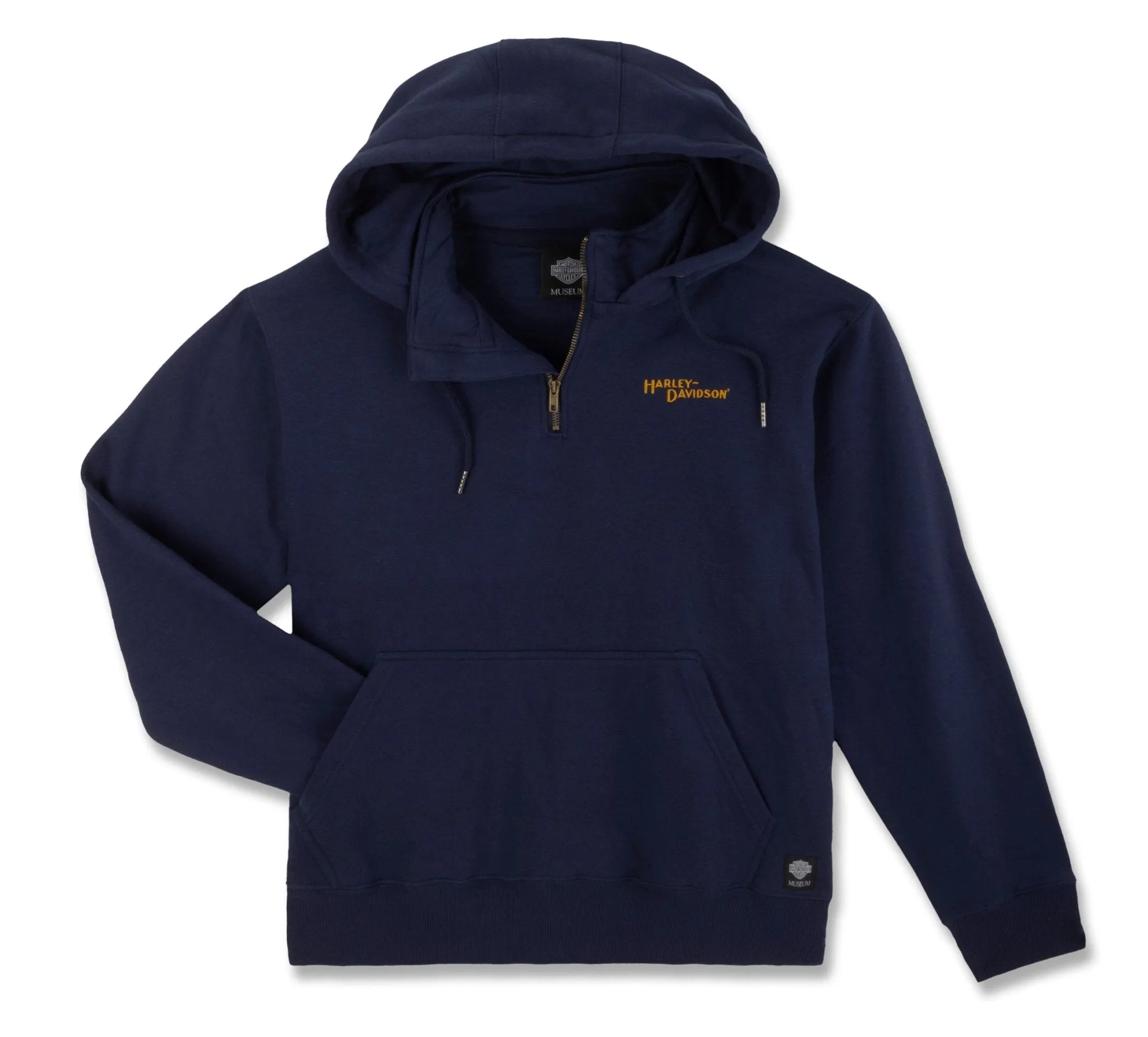 1/4 Zip H-D Font Heavyweight Hoodie - Blue
