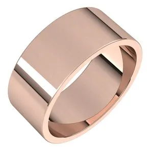14K Rose 8 mm Flat Band Size 7.5