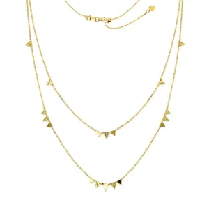 14K Triple Triangle Layered Necklace