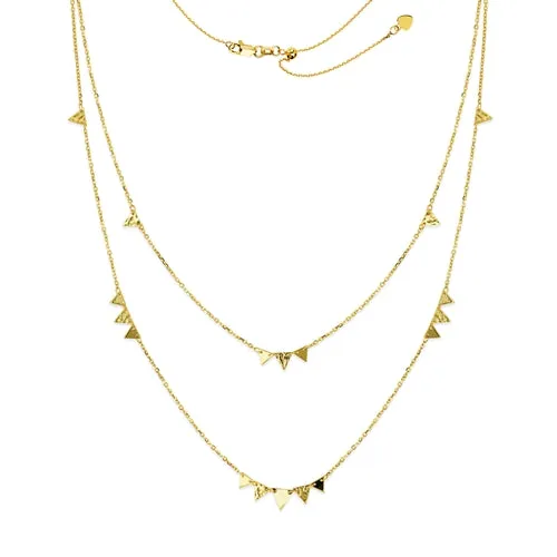 14K Triple Triangle Layered Necklace