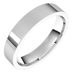 14K White 4 mm Flat Comfort Fit Light Band Size 6