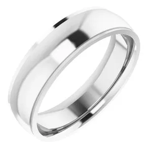 14K White 6 mm Comfort Fit Edge Band Size 10