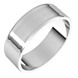 14K White 6 mm Flat Ultra-Light Band Size 8.5