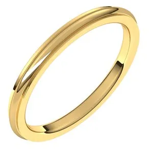 14K Yellow 2 mm Comfort Fit Edge Band Size 6.5