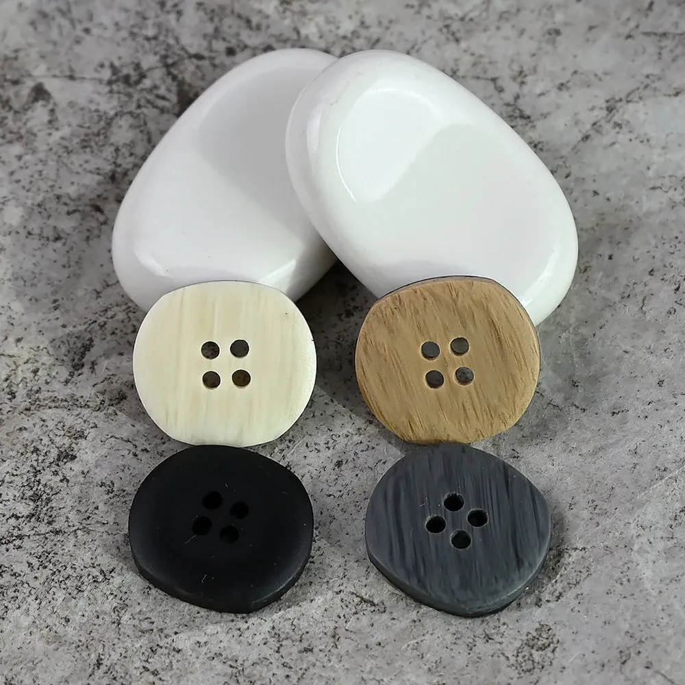 18-28mm Imitation Wood Grain Vintage Resin Buttons for Woolen Sweaters 20pcs