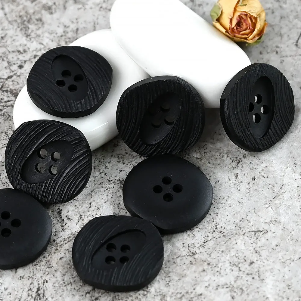 18-28mm Imitation Wood Grain Vintage Resin Buttons for Woolen Sweaters 20pcs