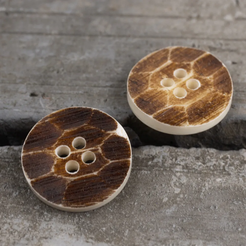 18-32L Dark Brown Bovine Bone Buttons For Linen Cotton Shirts 10pcs
