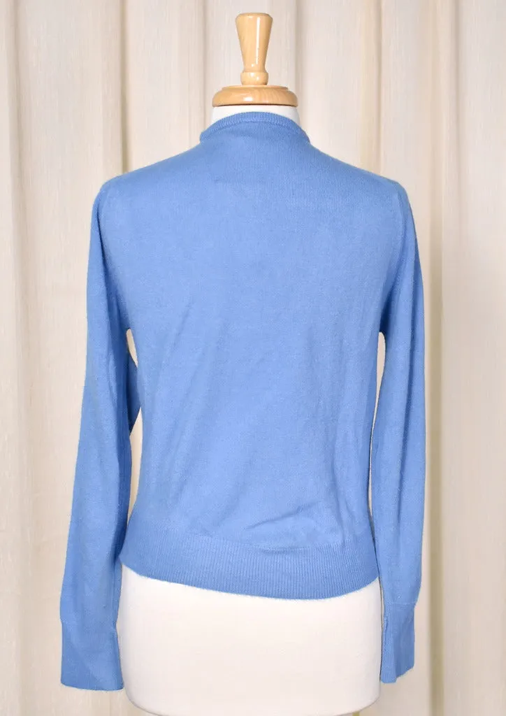 1960s Blue Crew Neck Cardigan