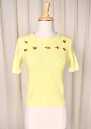 1960s Holiday Floral Sweater