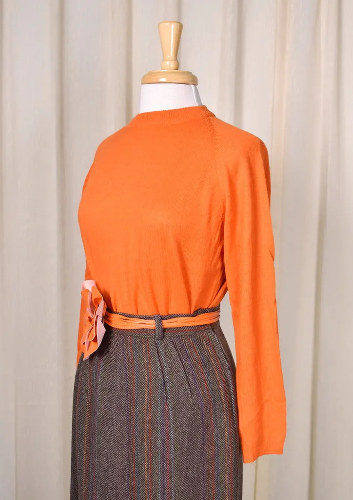 1960s Vintage Orange LS Sweater