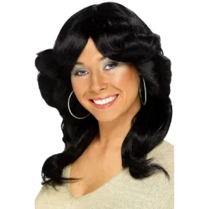 1970's Black Flick Wig