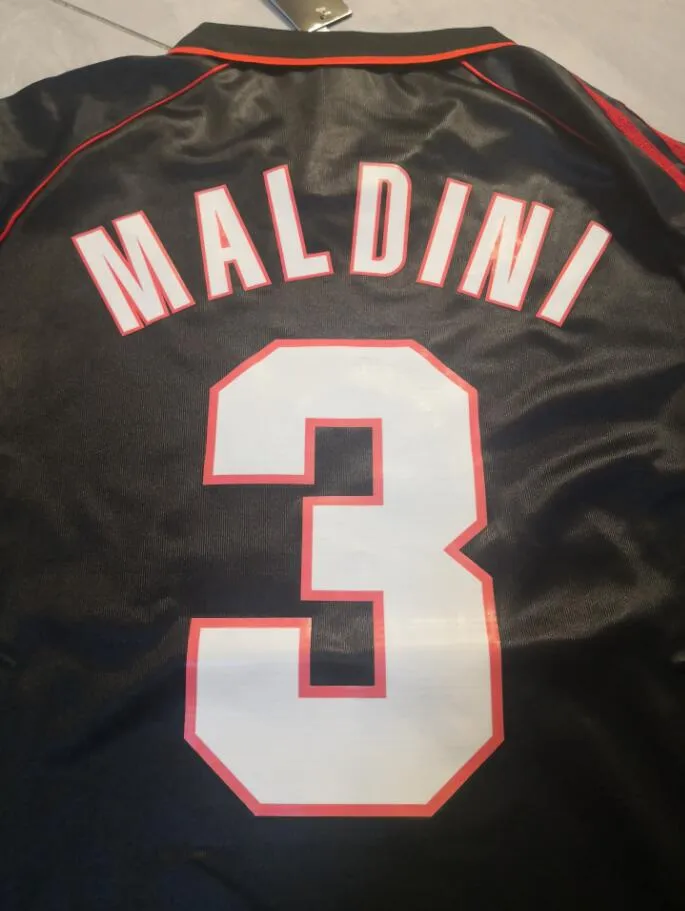 1998 - 1999 AC Milan Third Choice - MALDINI 3 Print - Retro Jersey