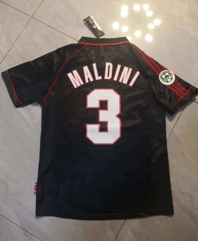 1998 - 1999 AC Milan Third Choice - MALDINI 3 Print - Retro Jersey