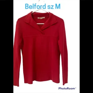 2 Belford Sweater Bundle  sz M Red V-neck Pink Scoop Neck EUC SOFT Modest