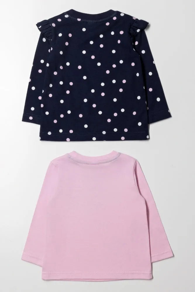 2 Pack T-Shirt Pink & Navy