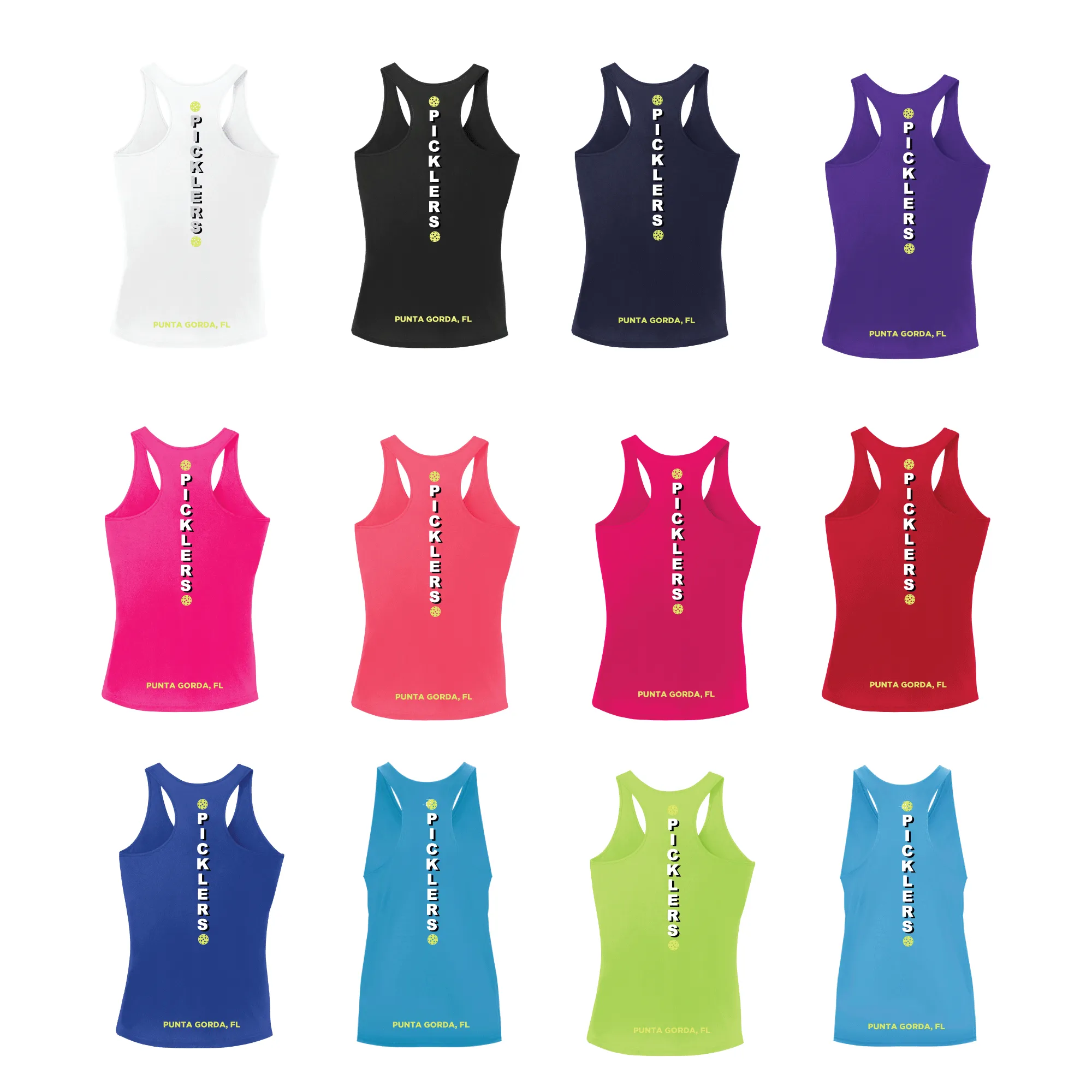 2024 Peace River Picklers Pickleball Ladies Performance Racerback Shirt - Design 4