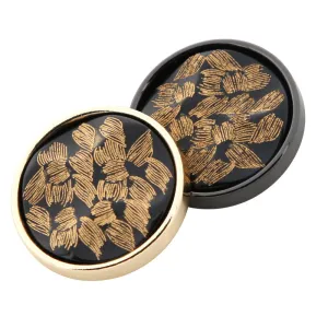 20mm Black Gold Metal Resin Round Buttons for Coats Sweaters 20 Pack