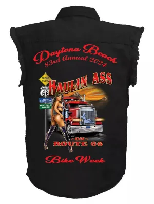 37400 CUTOFF SLEEVES DENIM SHIRTS