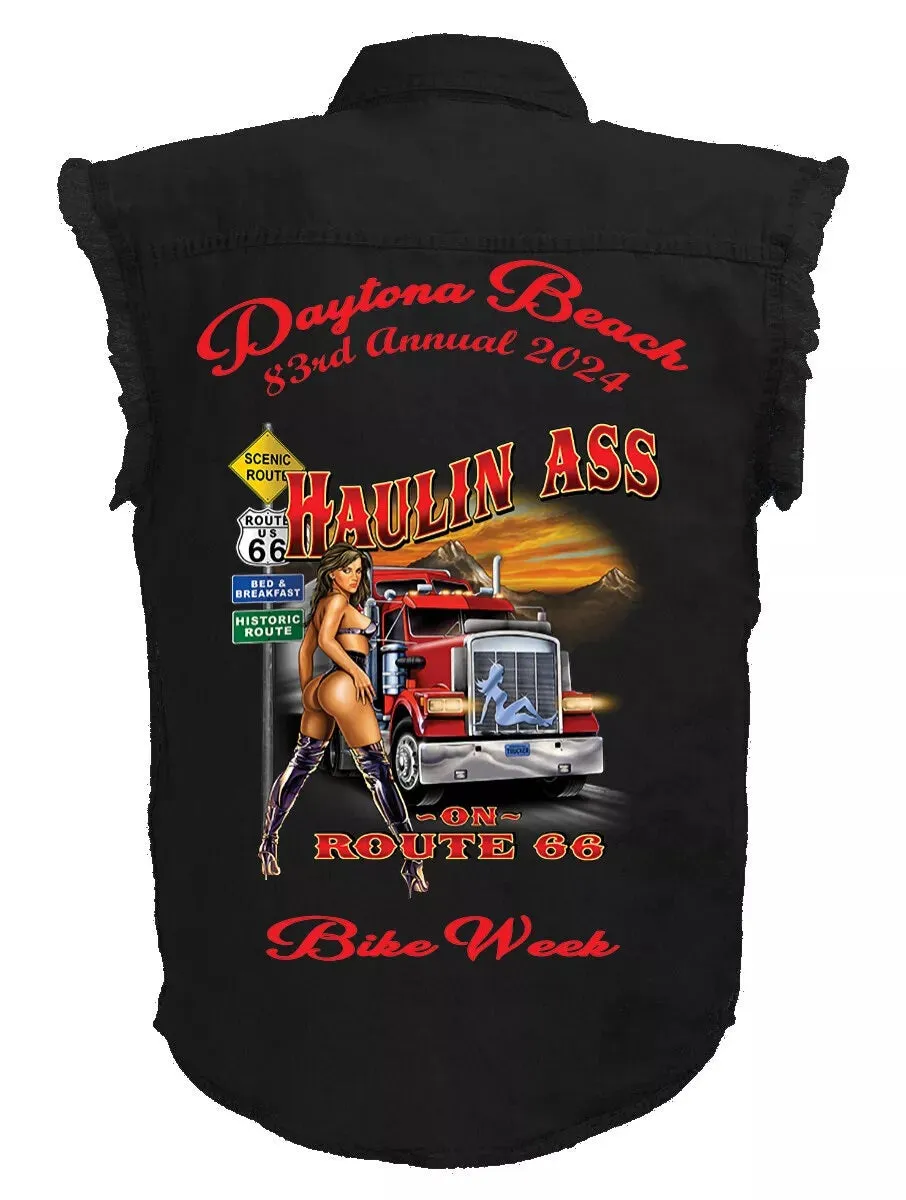 37400 CUTOFF SLEEVES DENIM SHIRTS
