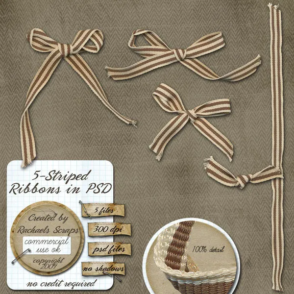 5 Striped Ribbons