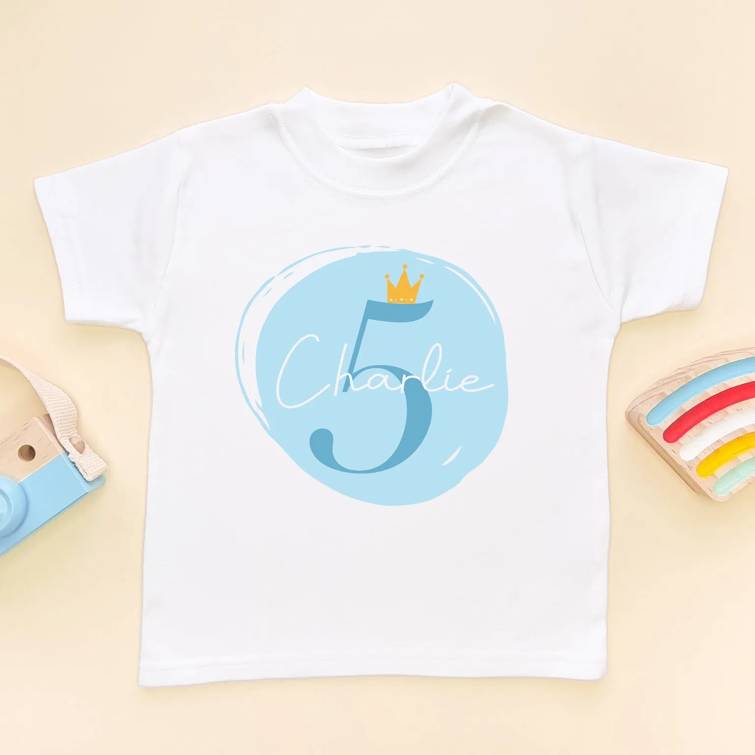 5th Birthday Boy Blue Theme Personalised T Shirt