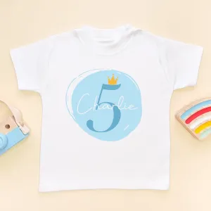 5th Birthday Boy Blue Theme Personalised T Shirt
