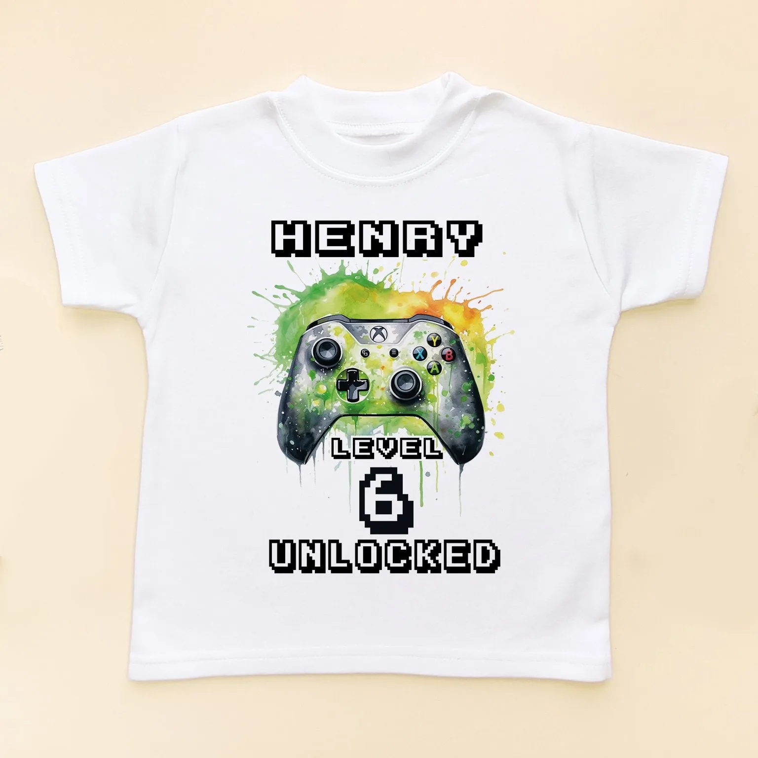 6th Birthday Unlocked Gamer Personalised T Shirt