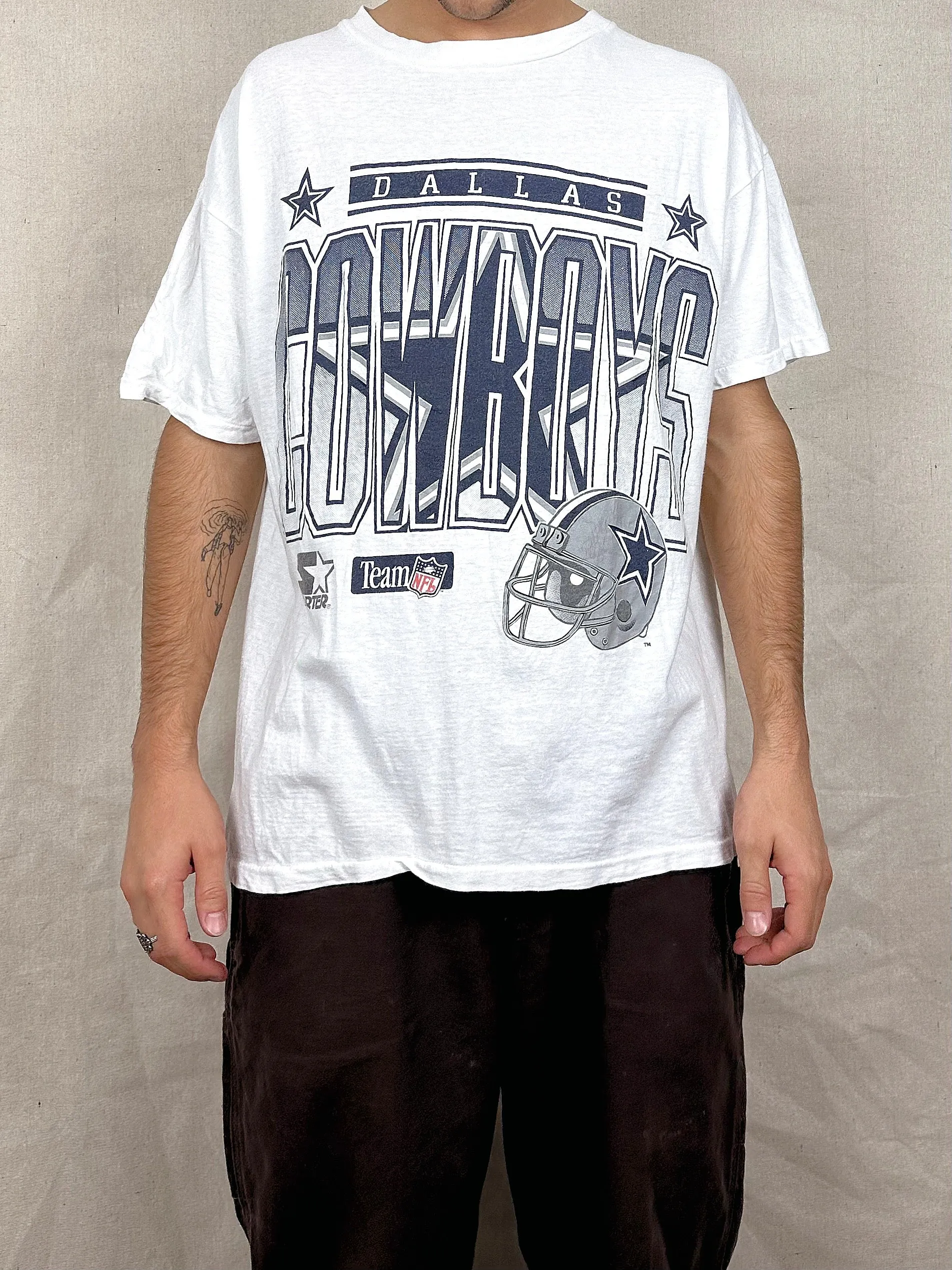 90's Dallas Cowboys Starter NFL USA Made Vintage T-Shirt Size L-XL