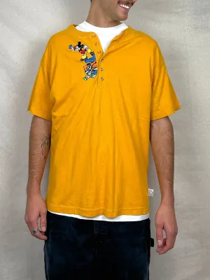 90's Disney Mickey Mouse Embroidered Vintage T-Shirt Size M-L