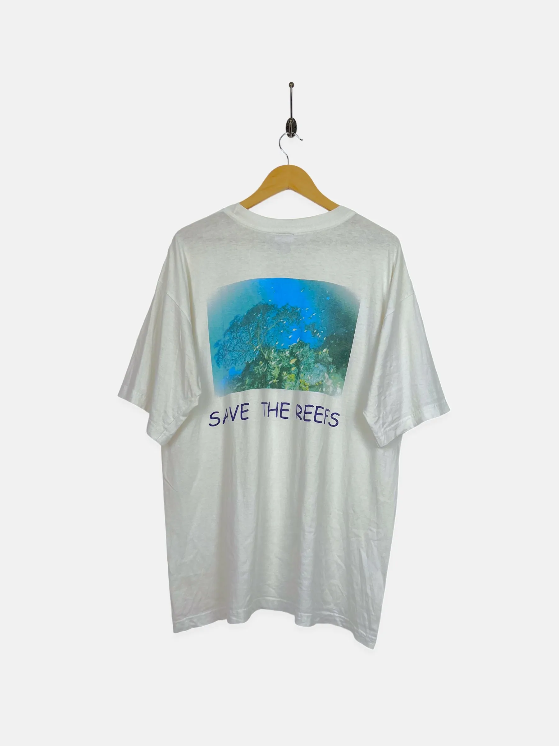 90's Hard Rock Cafe Cozumel 'Save the Reefs' Vintage T-Shirt Size XL-2XL