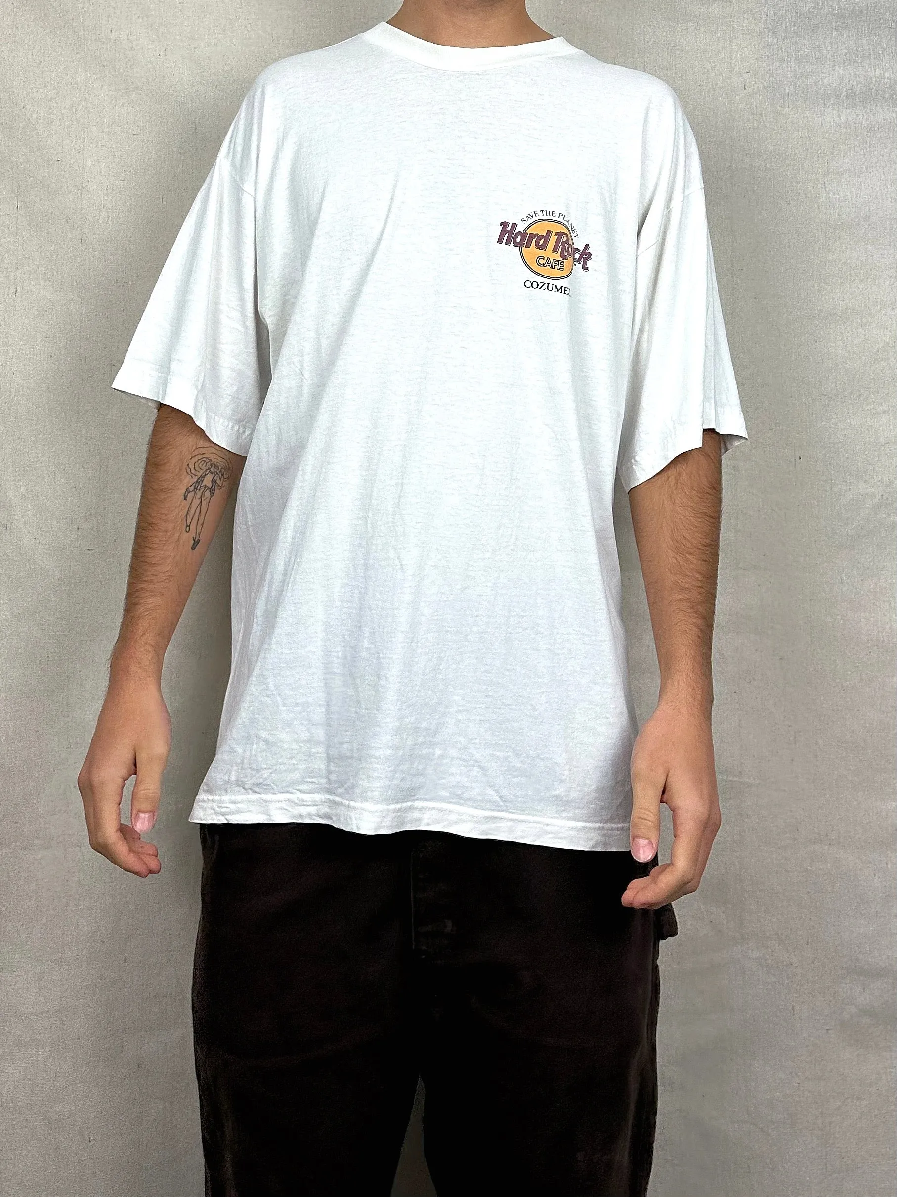 90's Hard Rock Cafe Cozumel 'Save the Reefs' Vintage T-Shirt Size XL-2XL