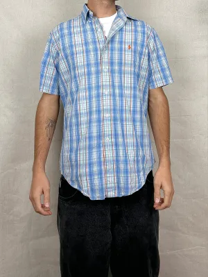 90's Ralph Lauren Embroidered Vintage Short Sleeve Button-Up Shirt Size M
