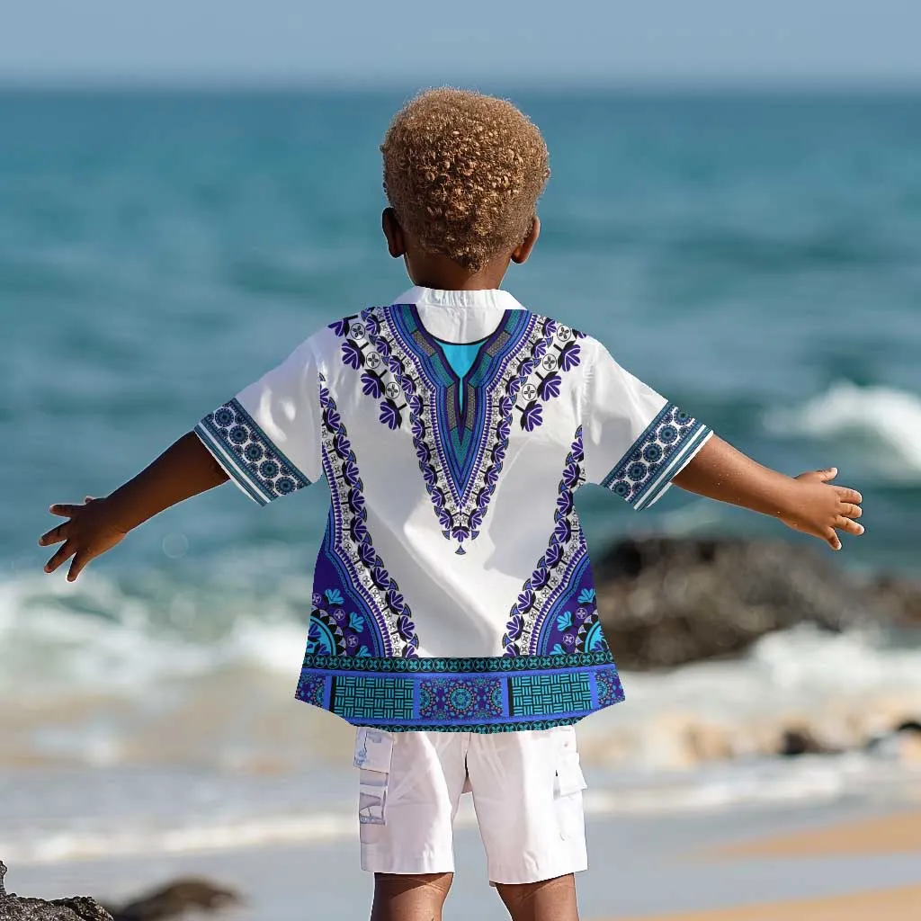 Africa Kid Hawaiian Shirt African Dashiki Royal Blue Version LT14