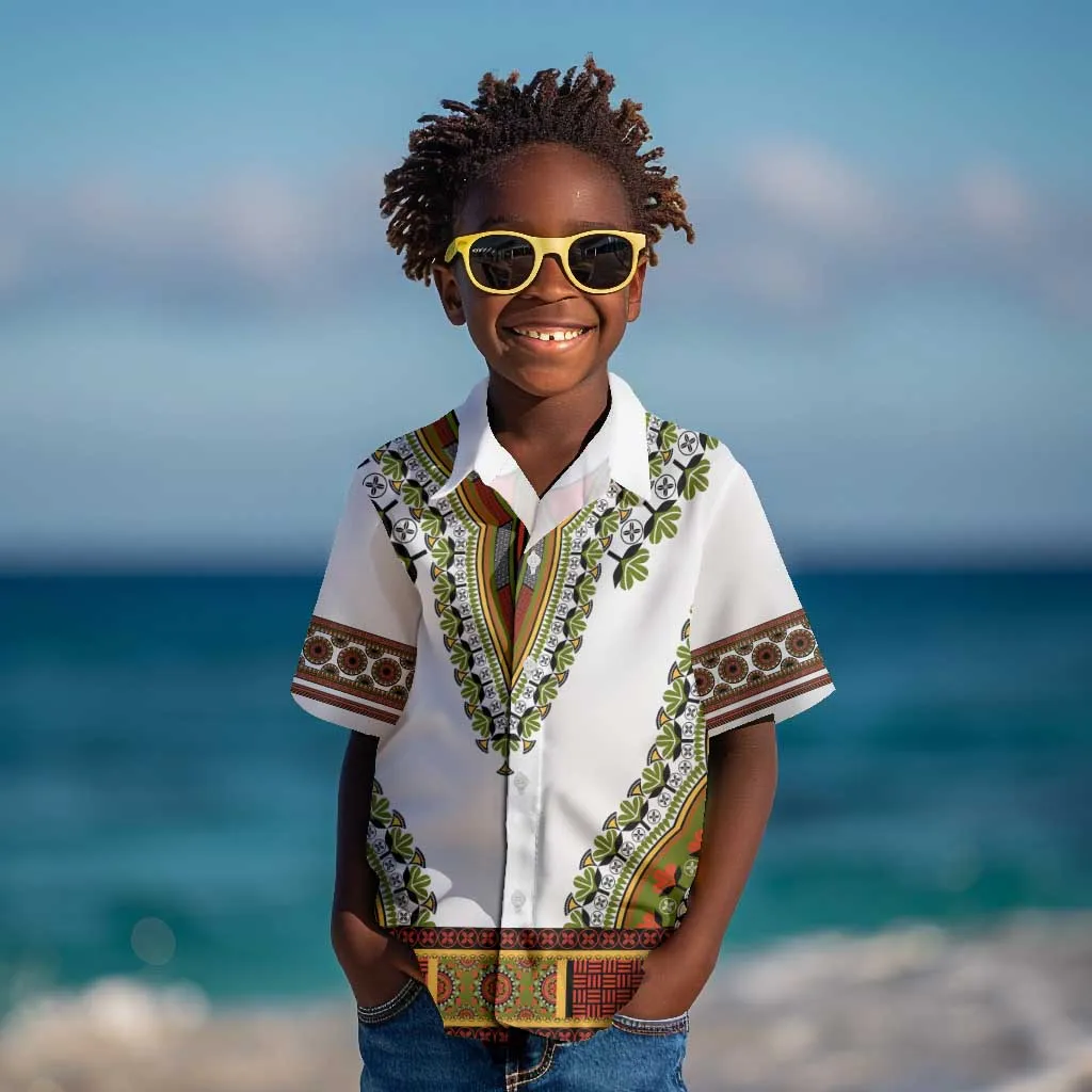 Africa Kid Hawaiian Shirt African Dashiki Royal Gold Version LT14